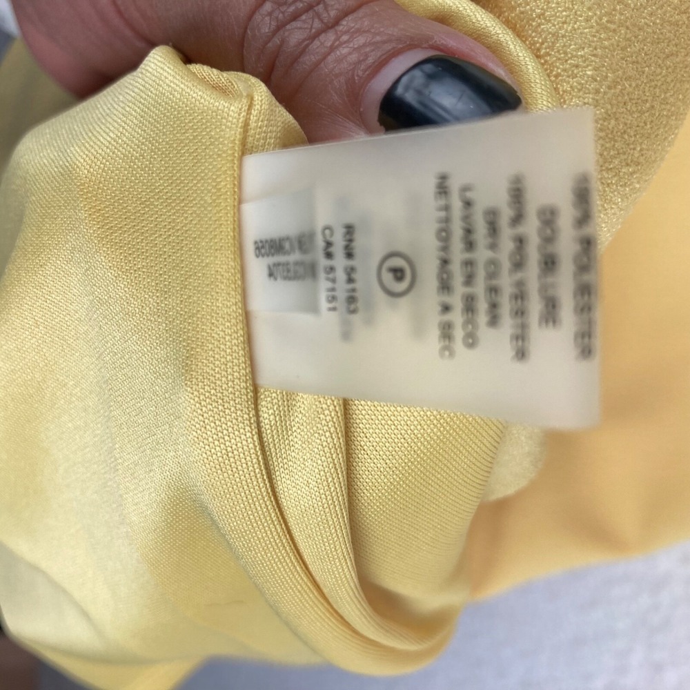 Vince Camuto Womens Yellow Pleated Cape Collar Fitted Dress Size 2 - Picture 7 of 13